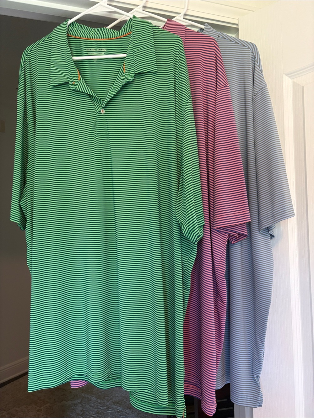Men's Striped Polo Shirt - Green